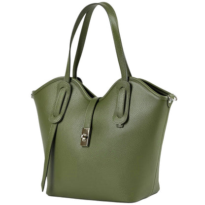 Bianca Large Italian Pebbled Cow Leather Tote Bag