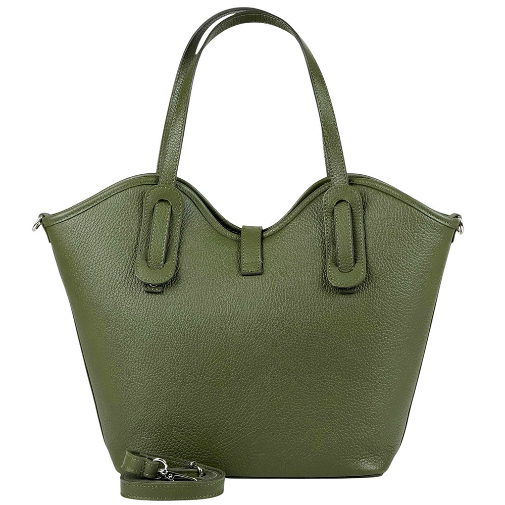 Bianca Large Italian Pebbled Cow Leather Tote Bag