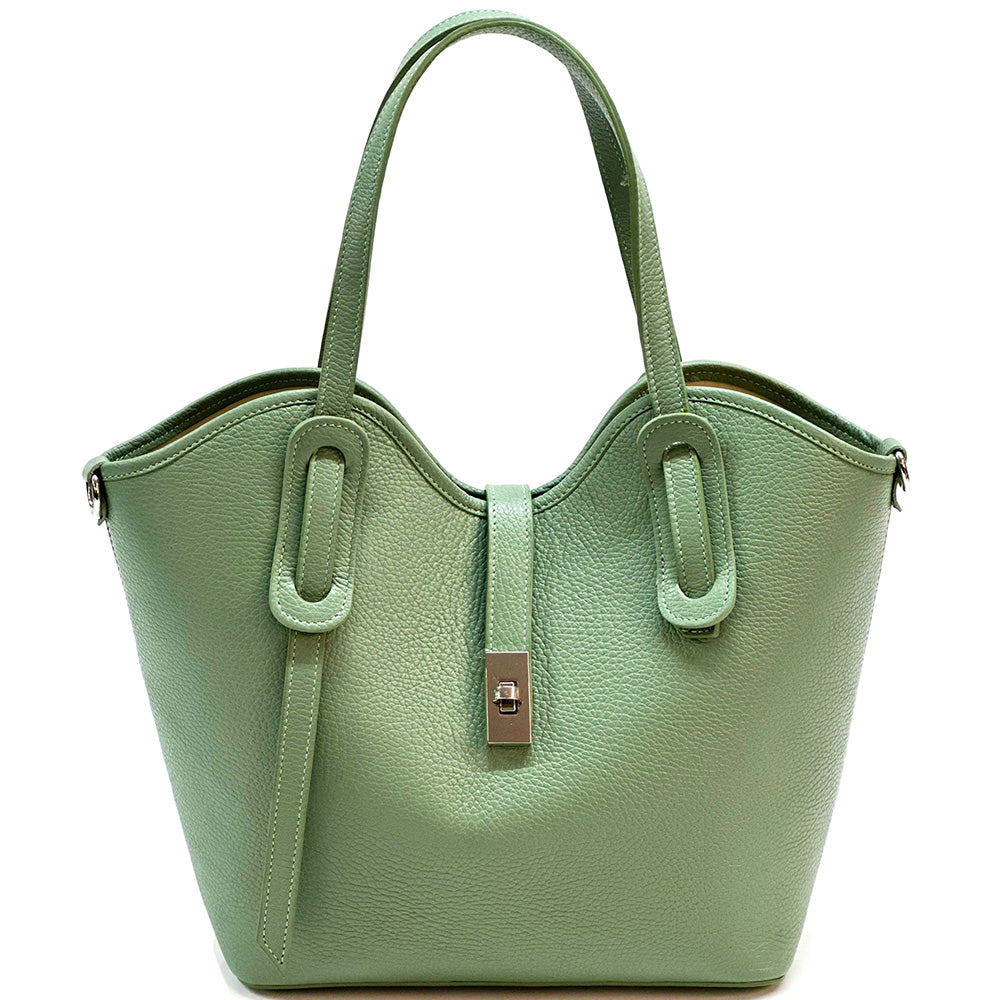 Bianca Large Italian Pebbled Cow Leather Tote Bag
