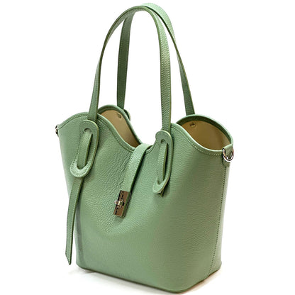 Bianca Large Italian Pebbled Cow Leather Tote Bag