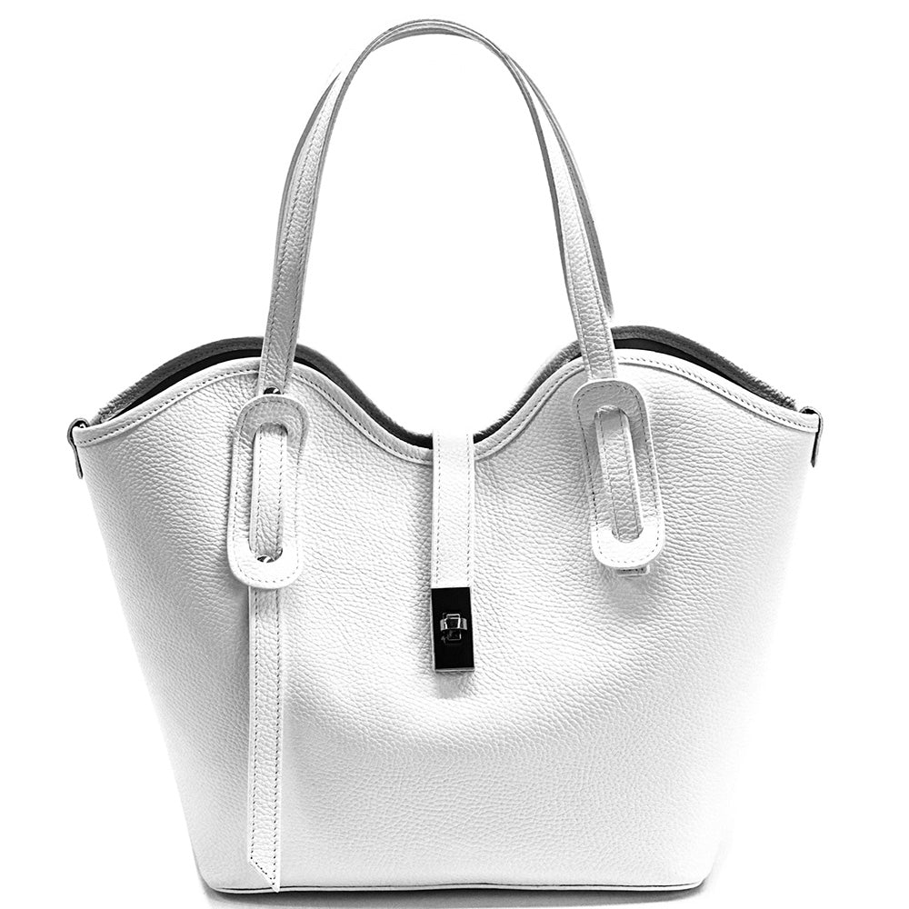 Bianca Large Italian Pebbled Cow Leather Tote Bag
