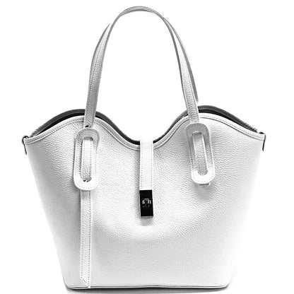 Bianca Large Italian Pebbled Cow Leather Tote Bag