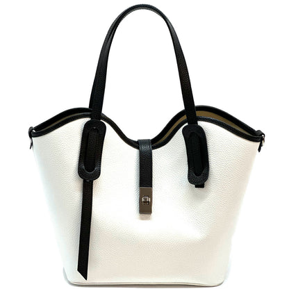 Bianca Large Italian Pebbled Cow Leather Tote Bag