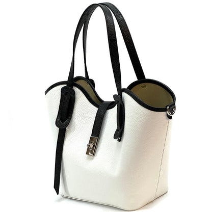 Bianca Large Italian Pebbled Cow Leather Tote Bag