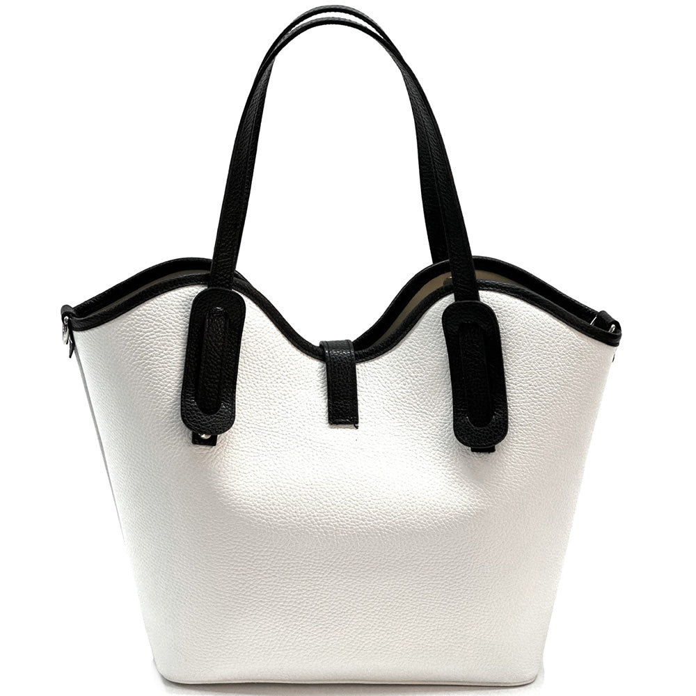 Bianca Large Italian Pebbled Cow Leather Tote Bag