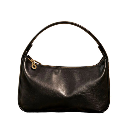 Leonia Hand-Dyed Italian Leather Crescent Hobo Bag