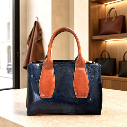 Diletta Compact Leather Satchel Bag