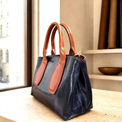 Diletta Compact Leather Satchel Bag