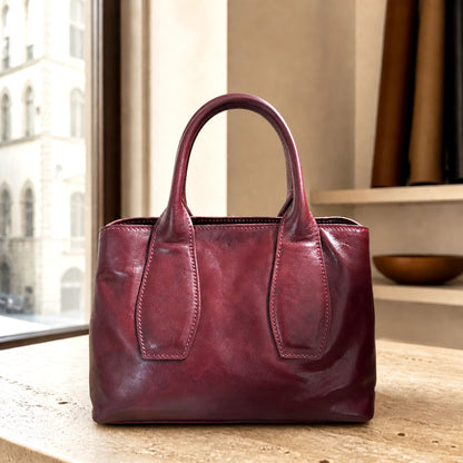 Diletta Compact Leather Satchel Bag
