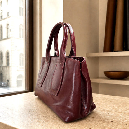 Diletta Compact Leather Satchel Bag