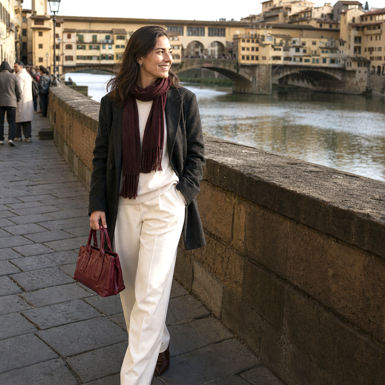 Diletta Compact Leather Satchel Bag
