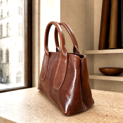 Diletta Compact Leather Satchel Bag