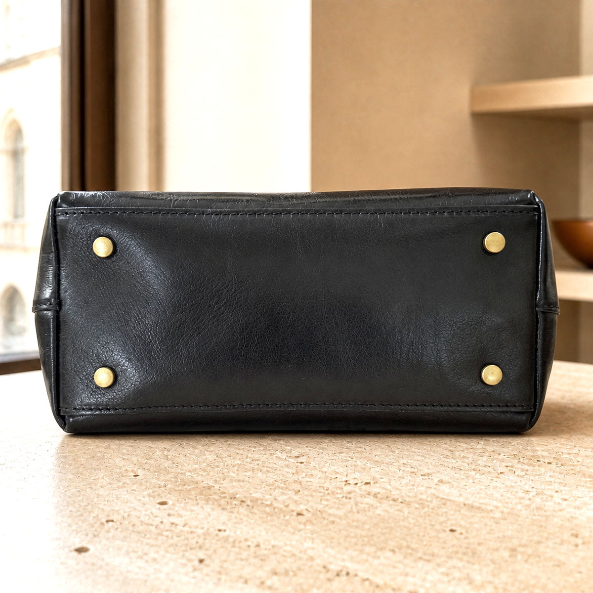 Diletta Compact Leather Satchel Bag