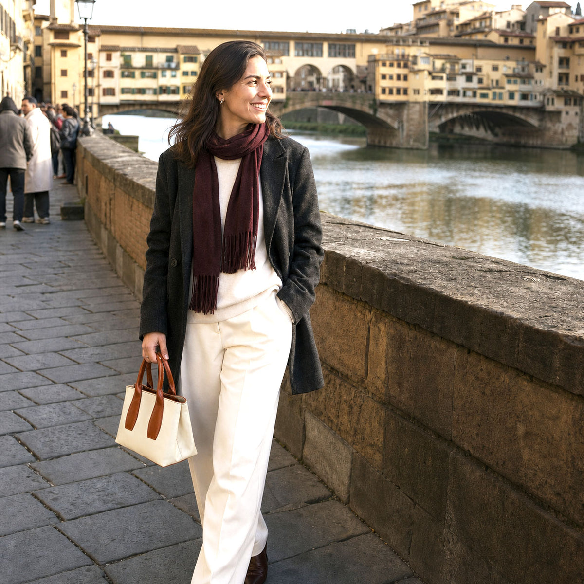 Diletta Compact Leather Satchel Bag