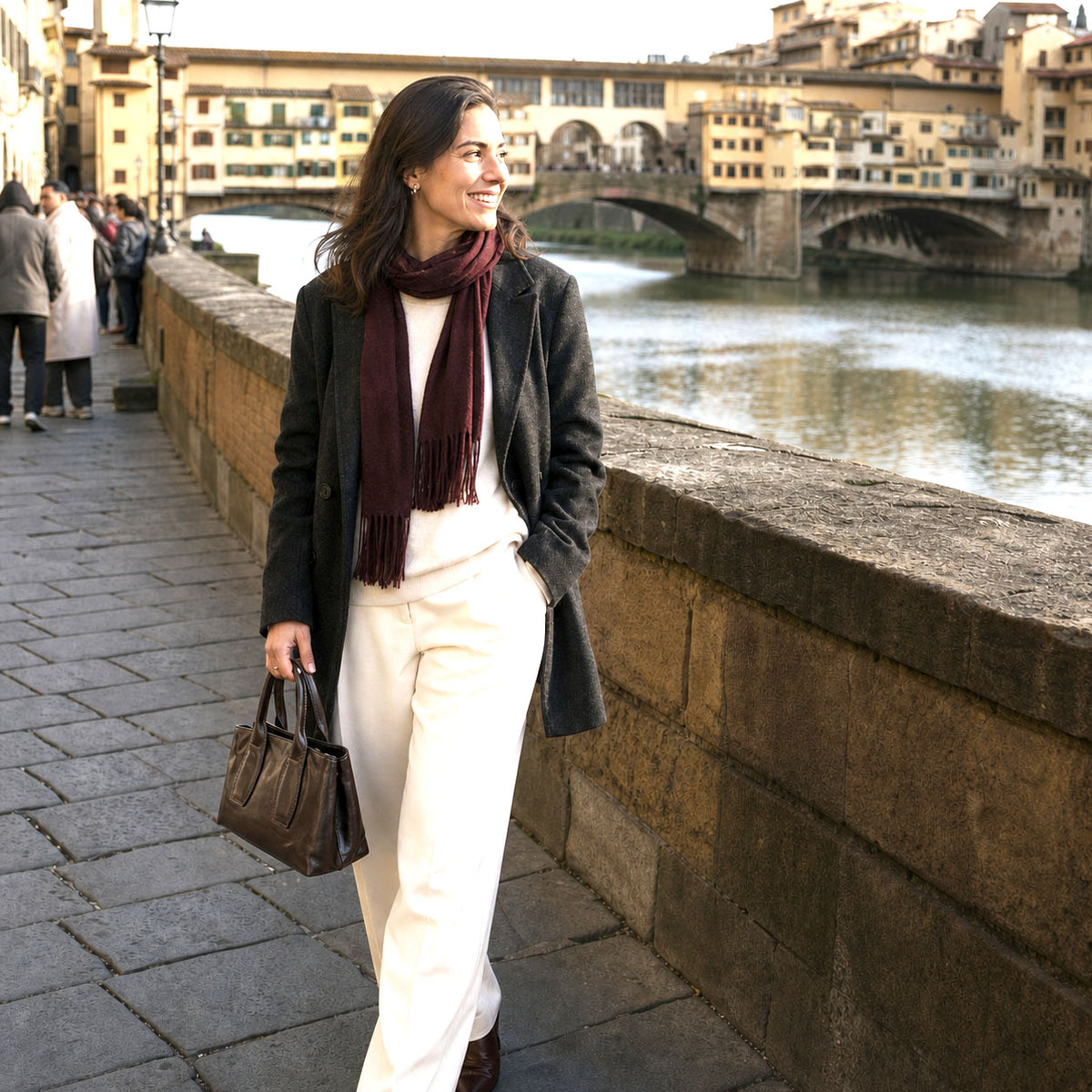 Diletta Compact Leather Satchel Bag