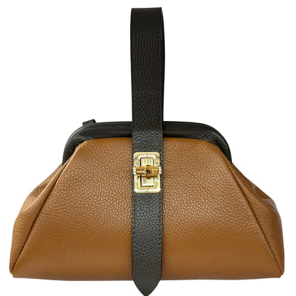 Lavinia Italian Leather Frame Shoulder Bag