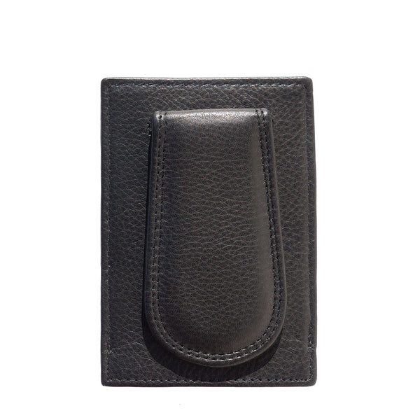 Credit card holder with money clip made of soft leather
