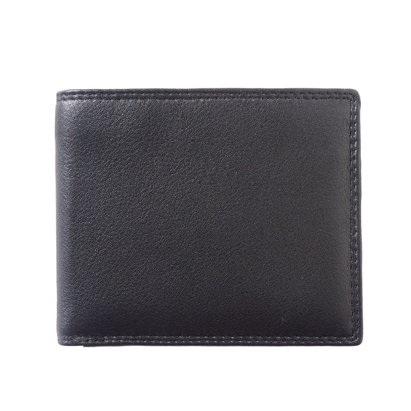Medium wallet in calfskin soft leather with double flap