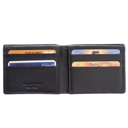Medium wallet in calfskin soft leather with double flap