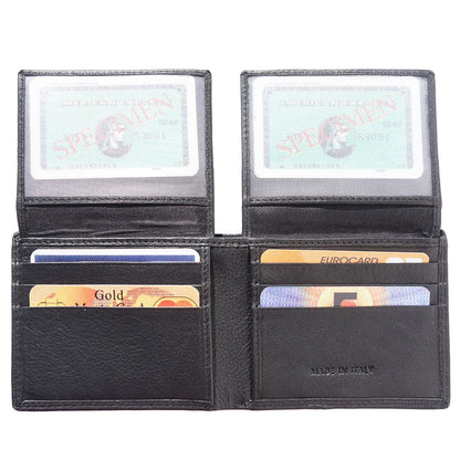 Medium wallet in calfskin soft leather with double flap