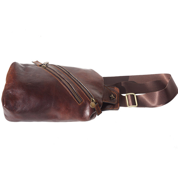 Leather belt bag for men made of genuine calf leather