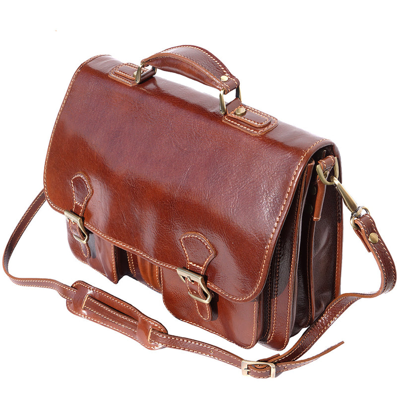 Leather bag with two compartments