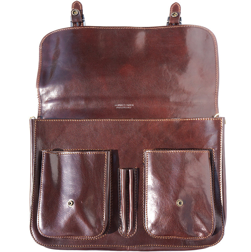 Leather bag with two compartments