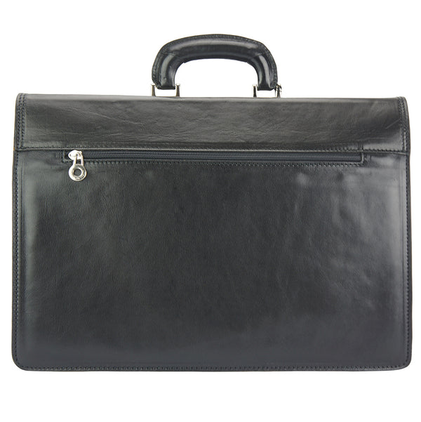 Beniamino briefcase with genuine Italian calf leather