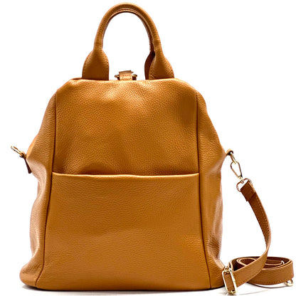 Unisex Rucksack mit echtem Rindsleder