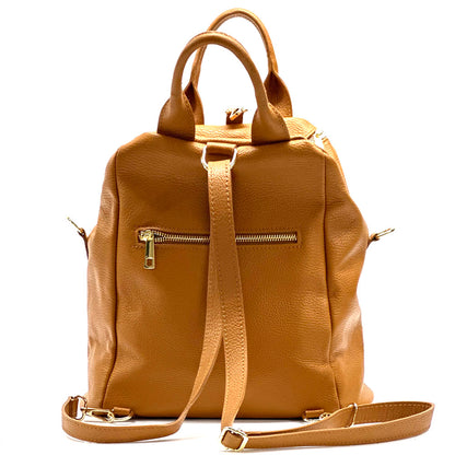 Unisex Rucksack mit echtem Rindsleder