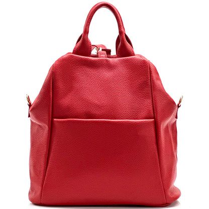 Unisex Rucksack mit echtem Rindsleder