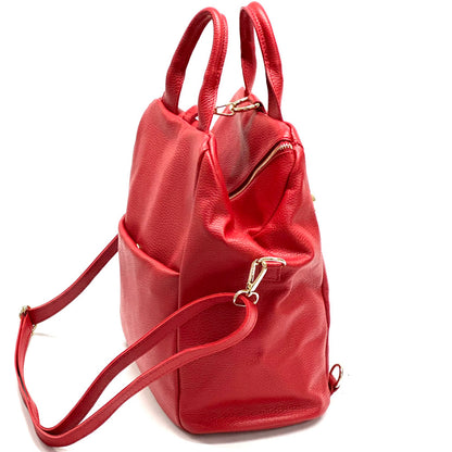 Unisex Rucksack mit echtem Rindsleder