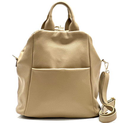 Unisex Rucksack mit echtem Rindsleder