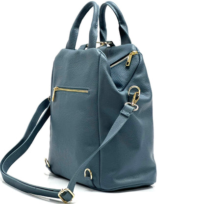 Unisex Rucksack mit echtem Rindsleder