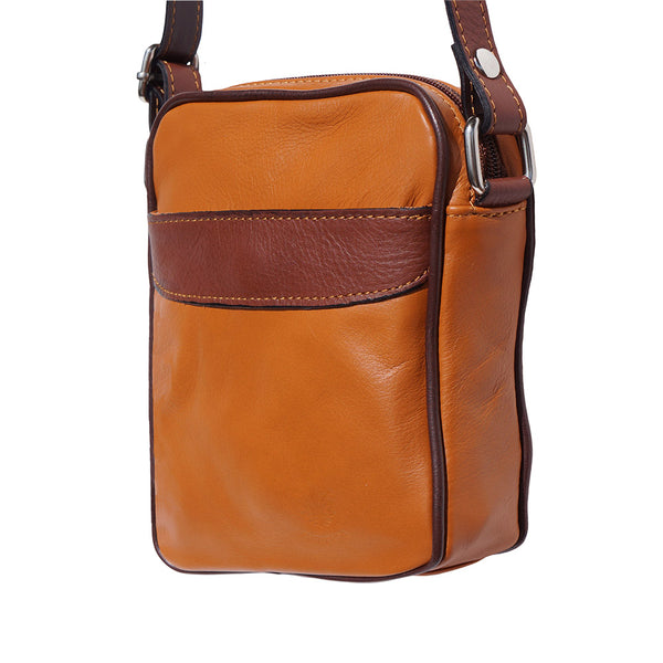 Men's shoulder bag in soft genuine calf leather