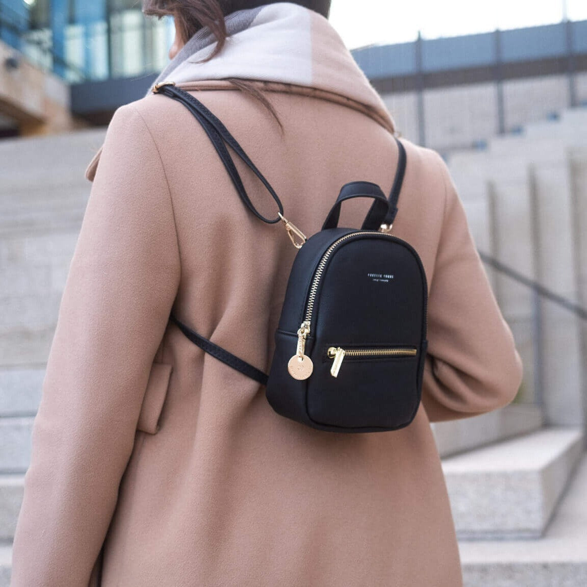 Mini Backpack Paris in Light Grey