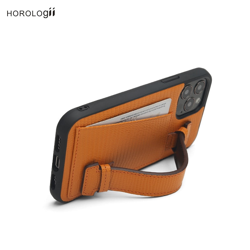 Funda para iPhone con correa y tarjetero