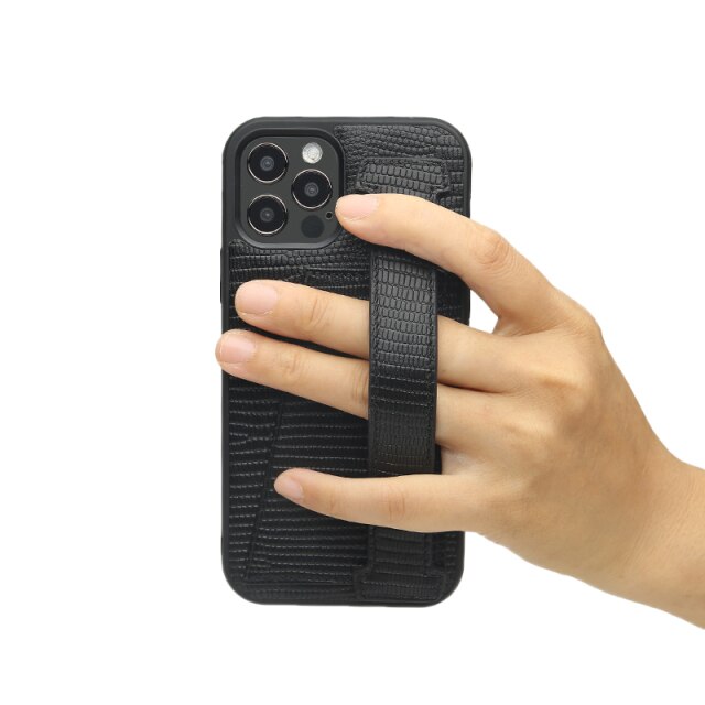Funda para iPhone con correa y tarjetero
