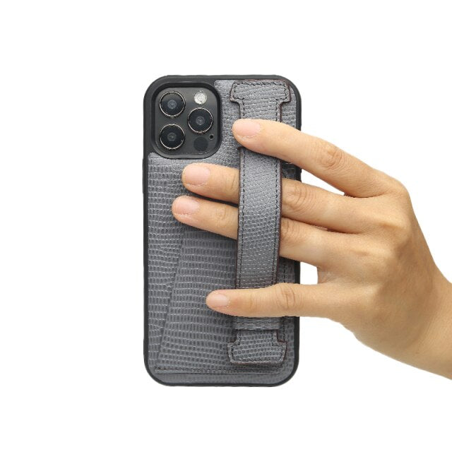Funda para iPhone con correa y tarjetero