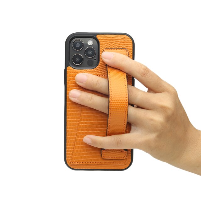 Funda para iPhone con correa y tarjetero